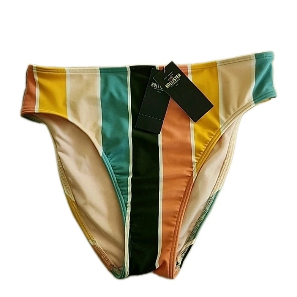 NWT Hollister Womens Striped Piece Waist Bikini Swimsuit Top Small Bottom Medium - Picture 7 of 12